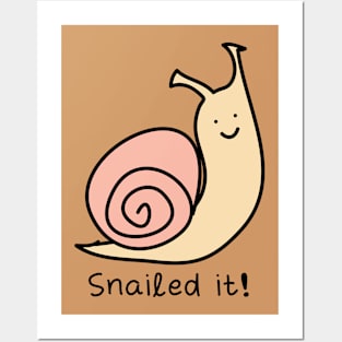 snailed it cute pun Posters and Art